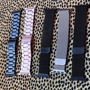 Stylish Metal Apple Watch Bands for women - Black, Silver, Rose Gold